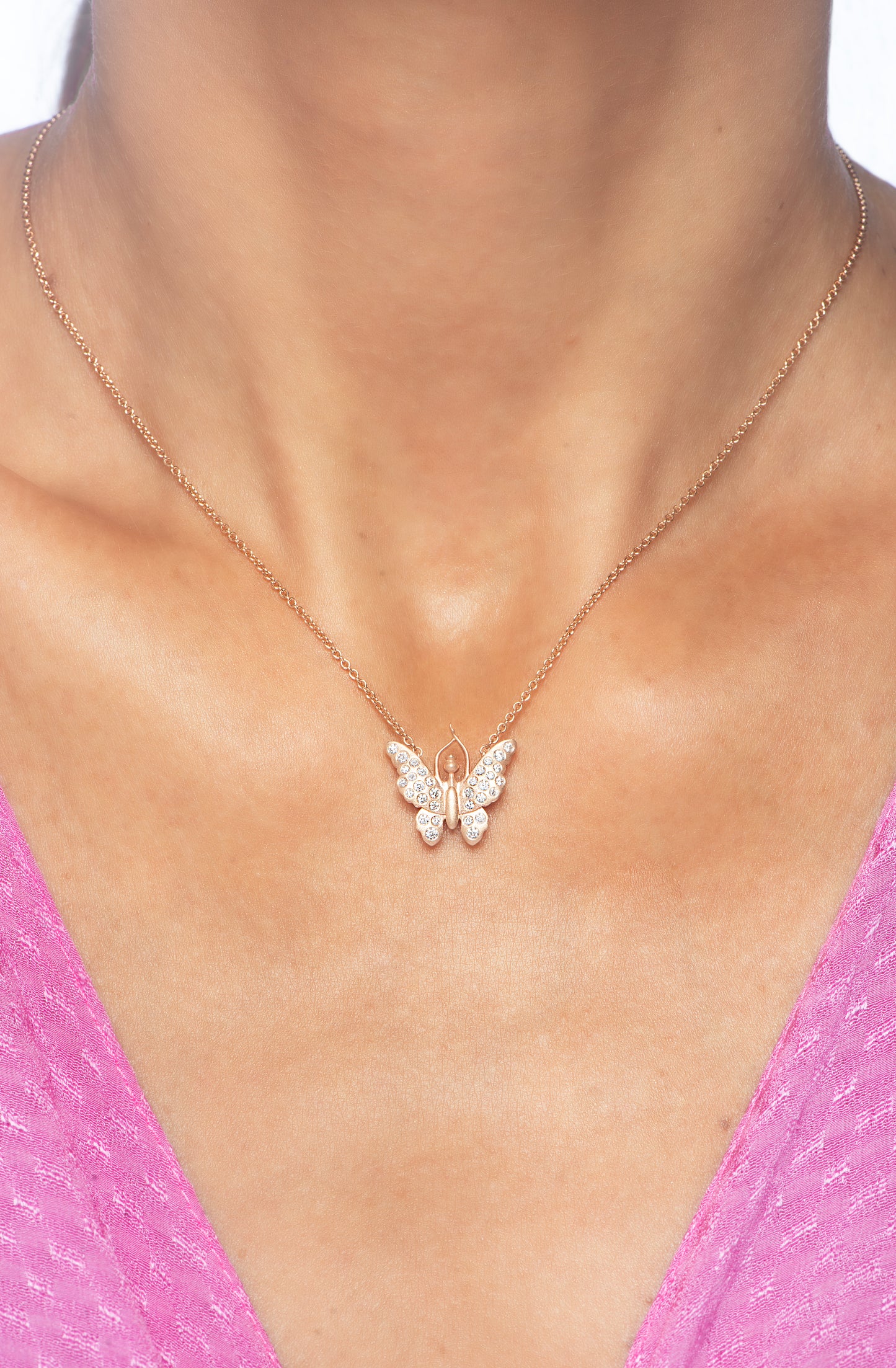 Colar Highest Self/Eu superior ajustável Ouro Rose e Diamontes