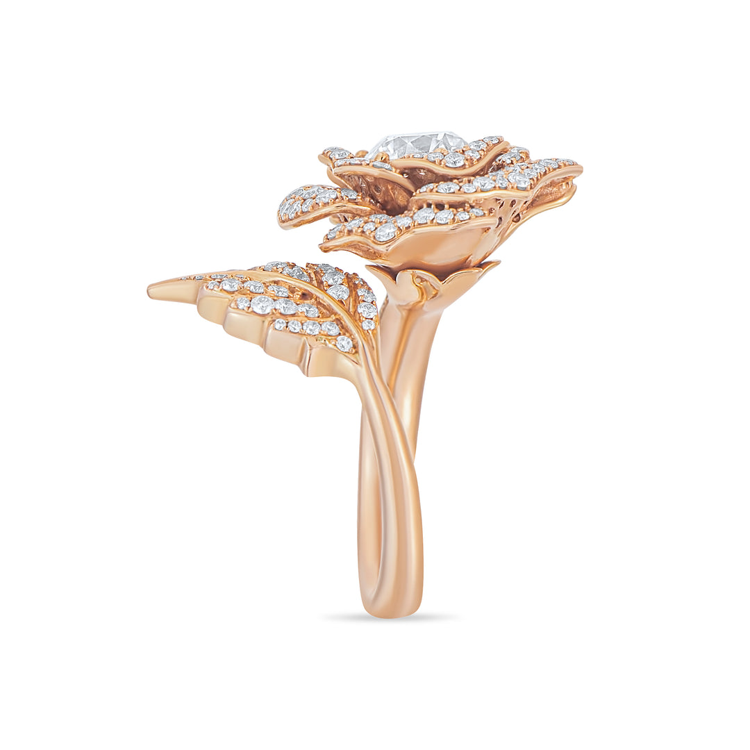 18K Rose Gold Belle Rose Diamond Ring