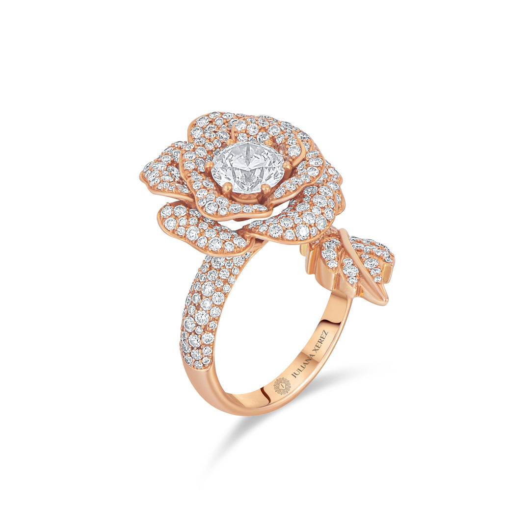 18K Rose Gold Belle Rose Diamond Ring