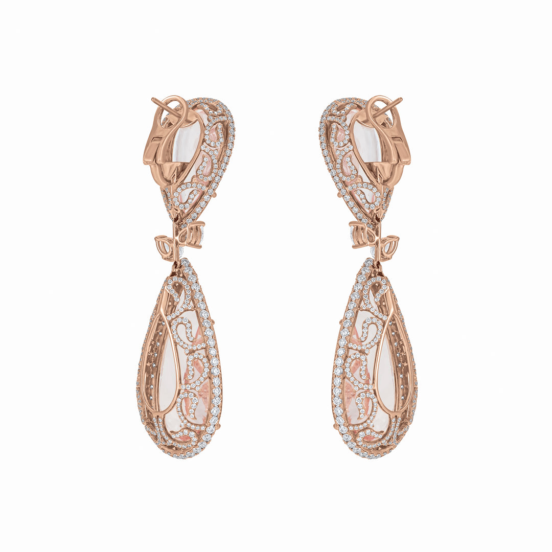 18K Rose Gold Morganite Royal Earring