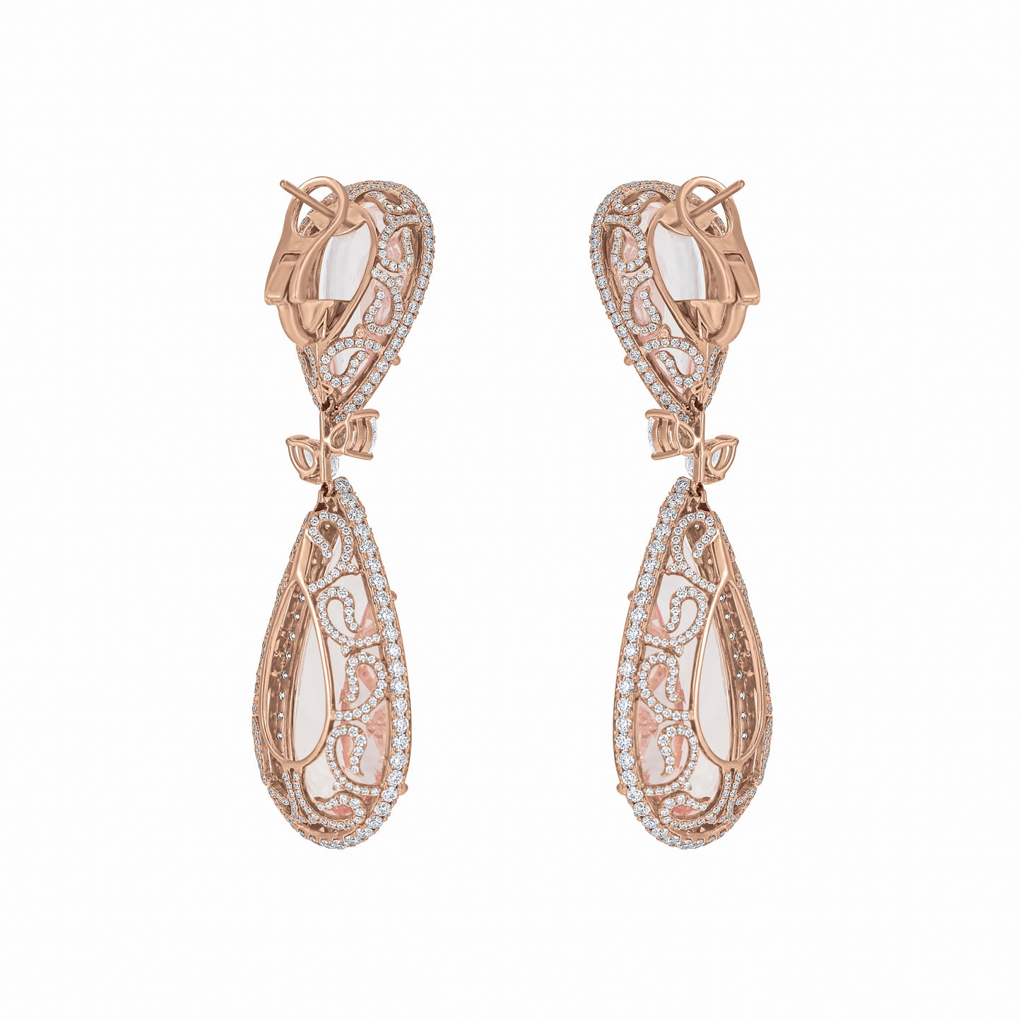Brinco Real Morganita em Ouro Rosa 18K