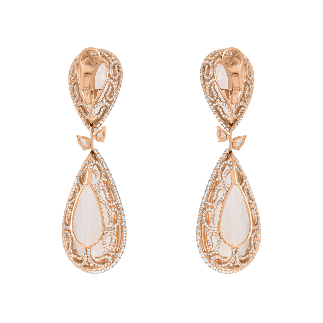 18K Rose Gold Morganite Royal Earring