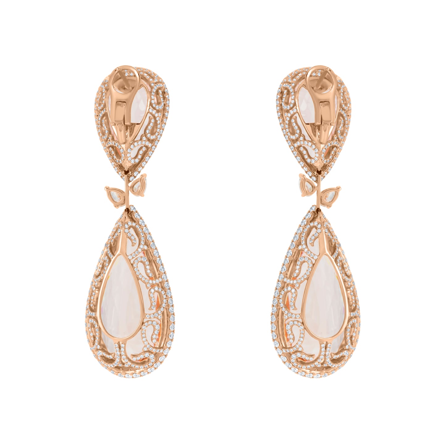 Brinco Real Morganita em Ouro Rosa 18K