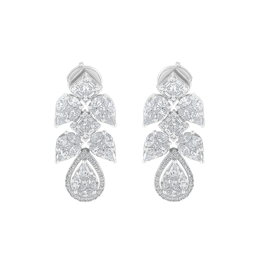 18K White Gold Bridal Earring