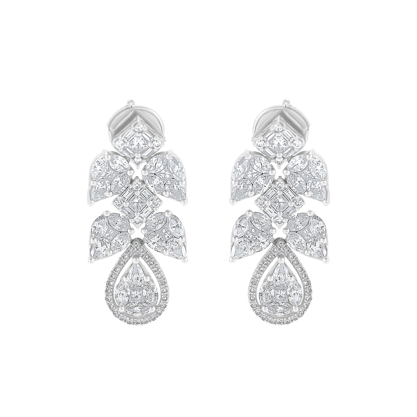 18K White Gold Bridal Earring