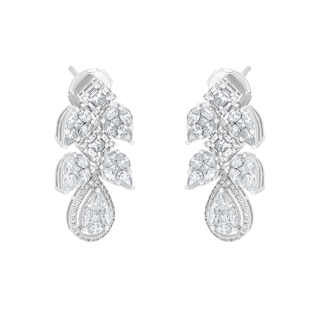 18K White Gold Bridal Earring