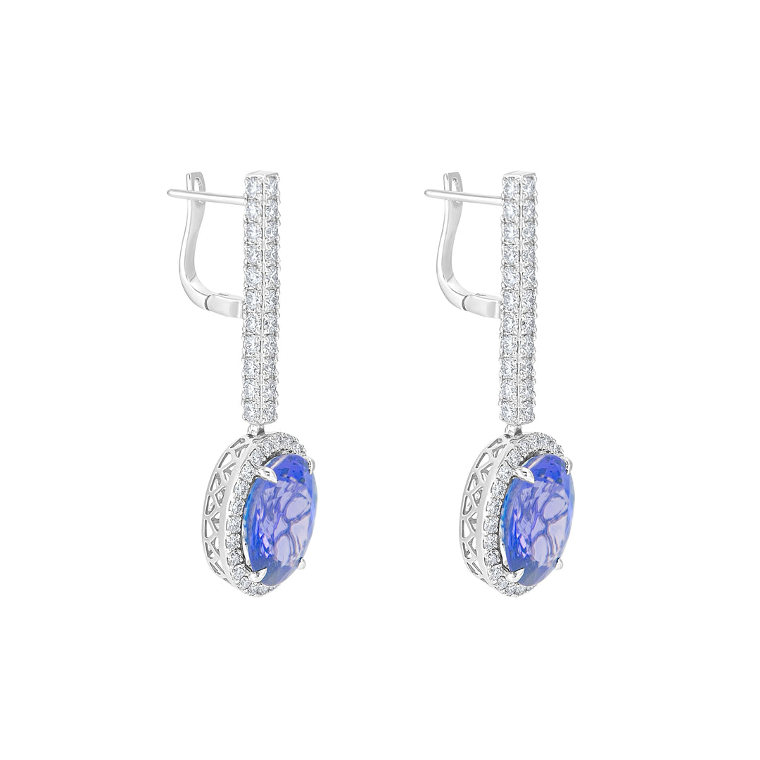 18K White Gold Tanzanite Earring