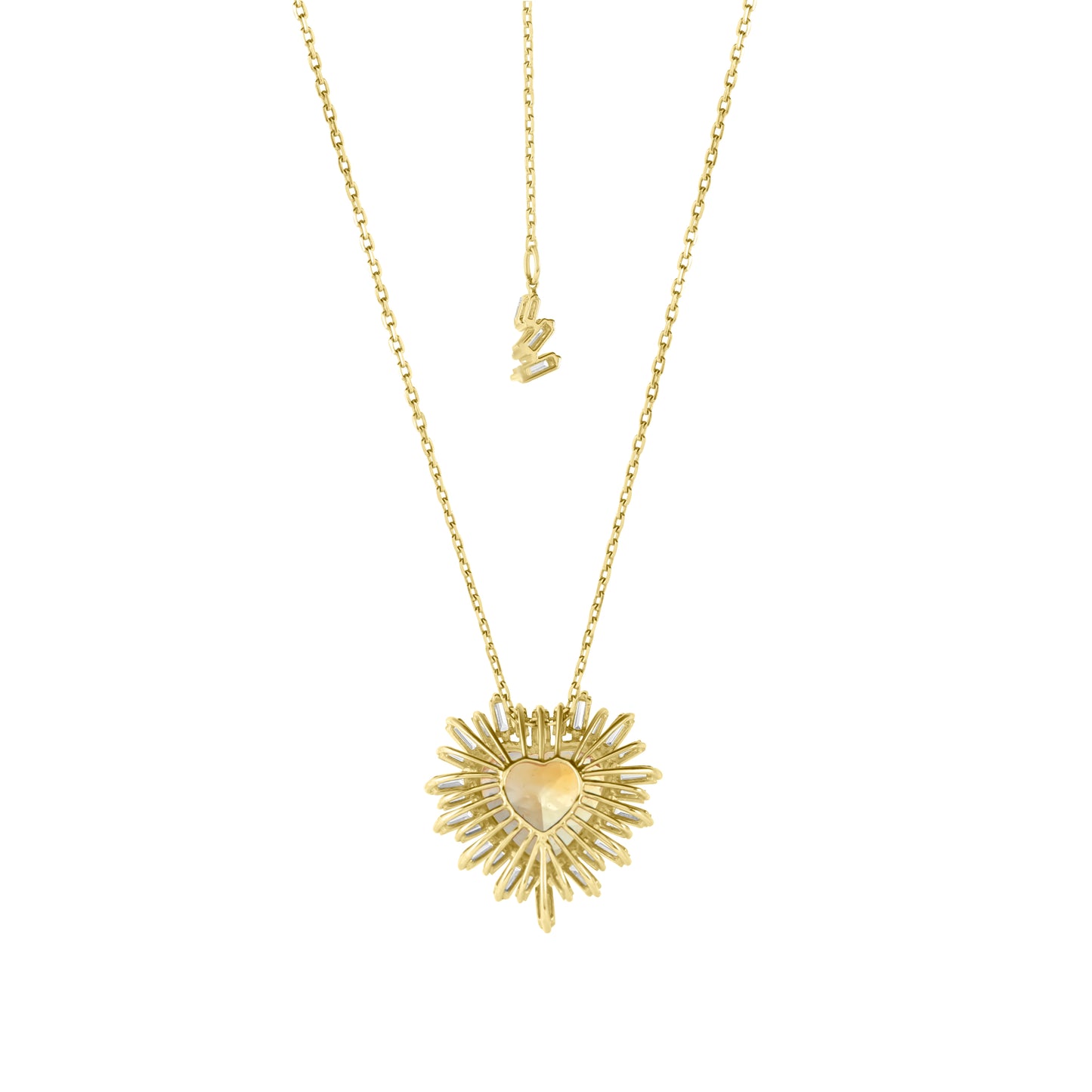 18K Yellow Gold Heart Citrine Necklace