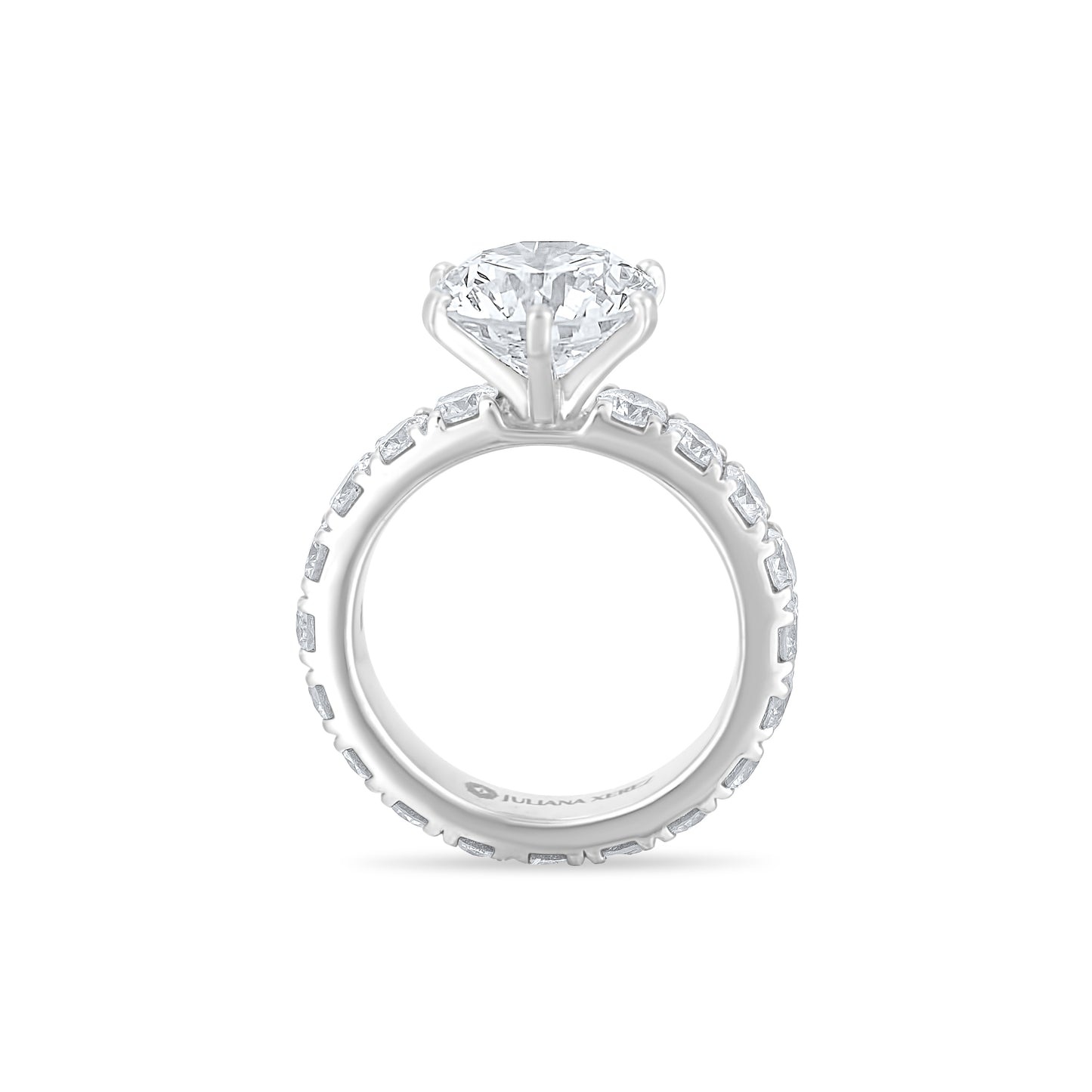Anel de noivado em ouro branco 18k