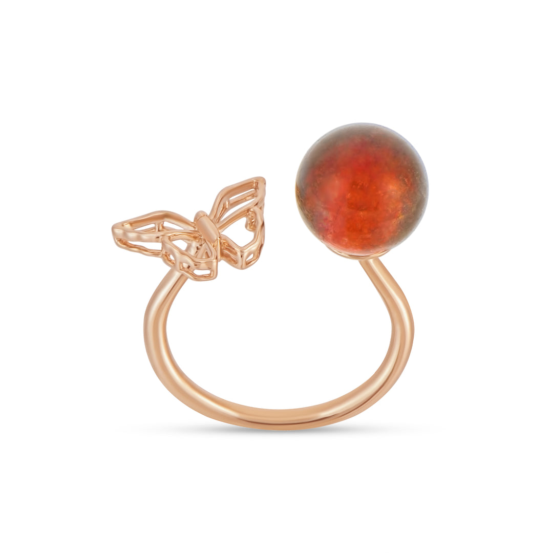 Anel Bliss Unakite em ouro rose 18K
