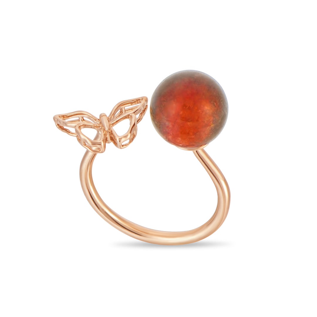 Anel Bliss Unakite em ouro rose 18K