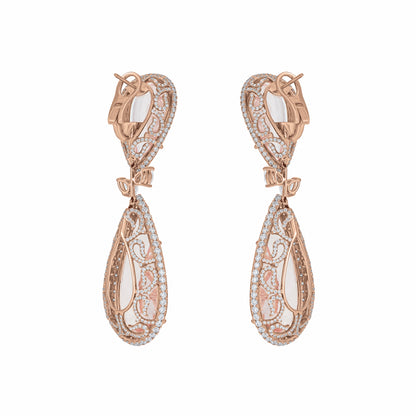 Brinco Real Morganita em Ouro Rosa 18K
