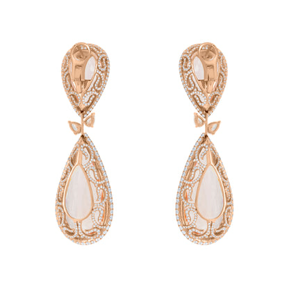 Brinco Real Morganita em Ouro Rosa 18K