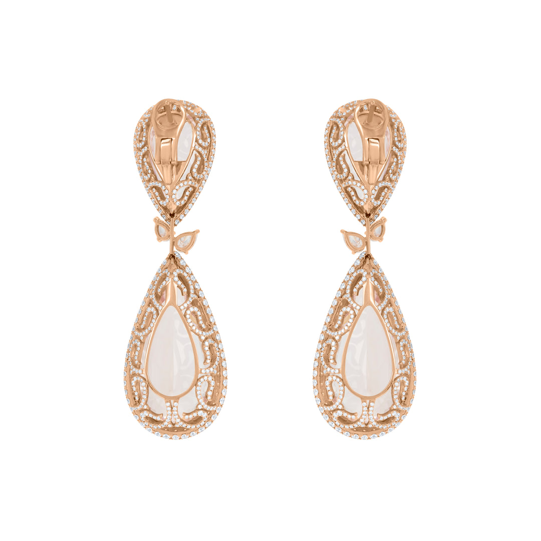 18K Rose Gold Morganite Royal Earring