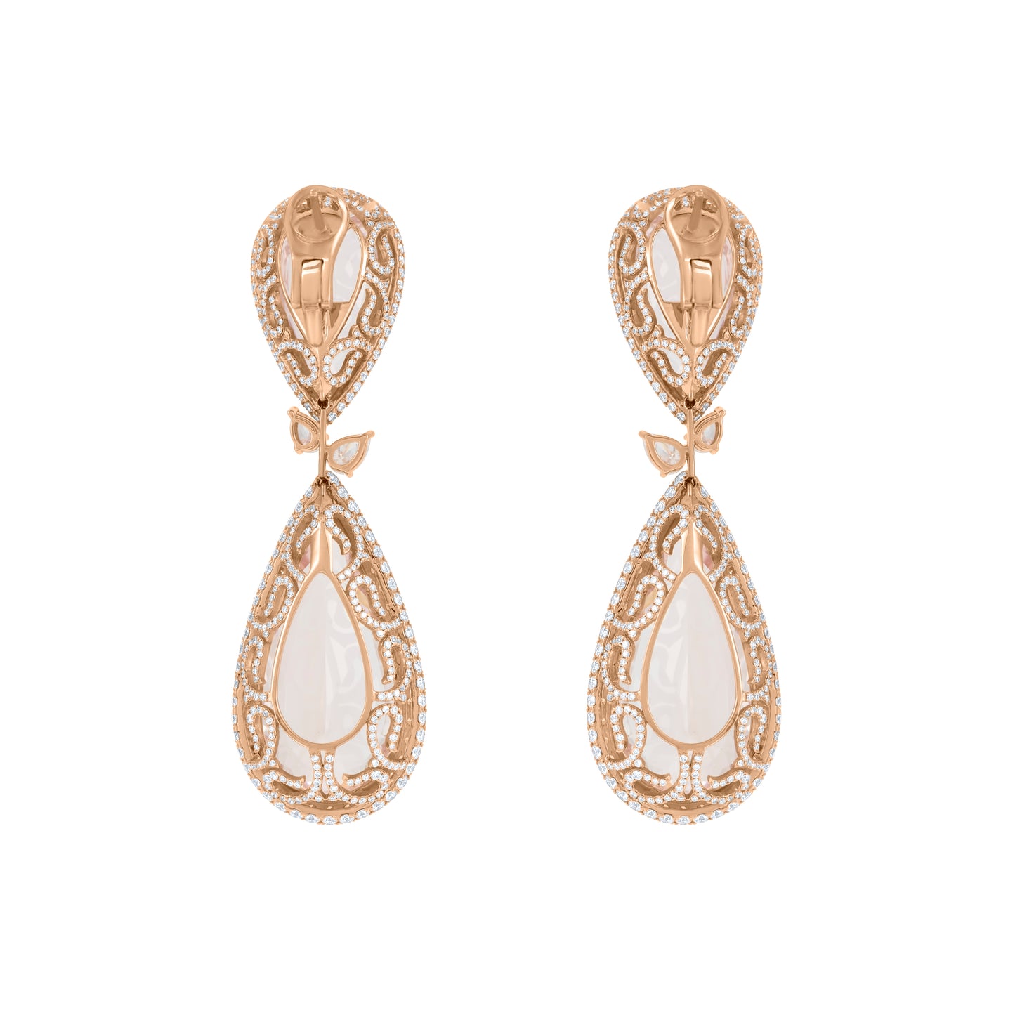 Brinco Real Morganita em Ouro Rosa 18K
