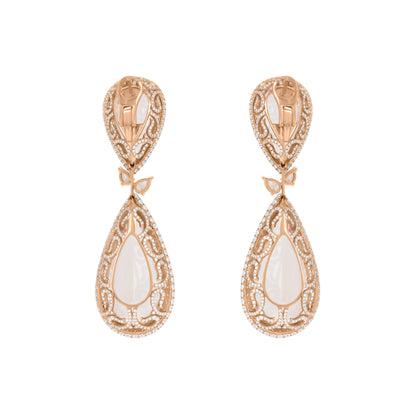 Brinco Real Morganita em Ouro Rosa 18K