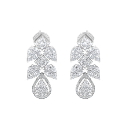 18K White Gold Bridal Earring