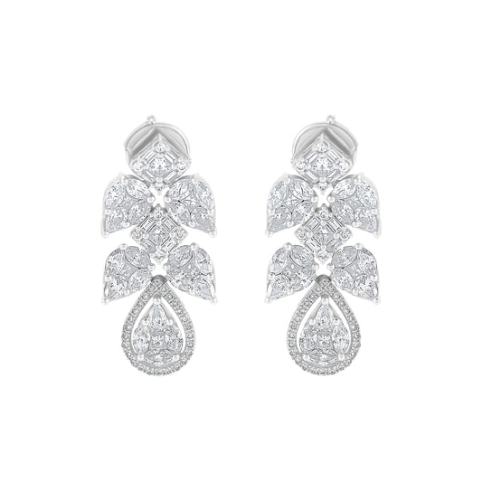 18K White Gold Bridal Earring