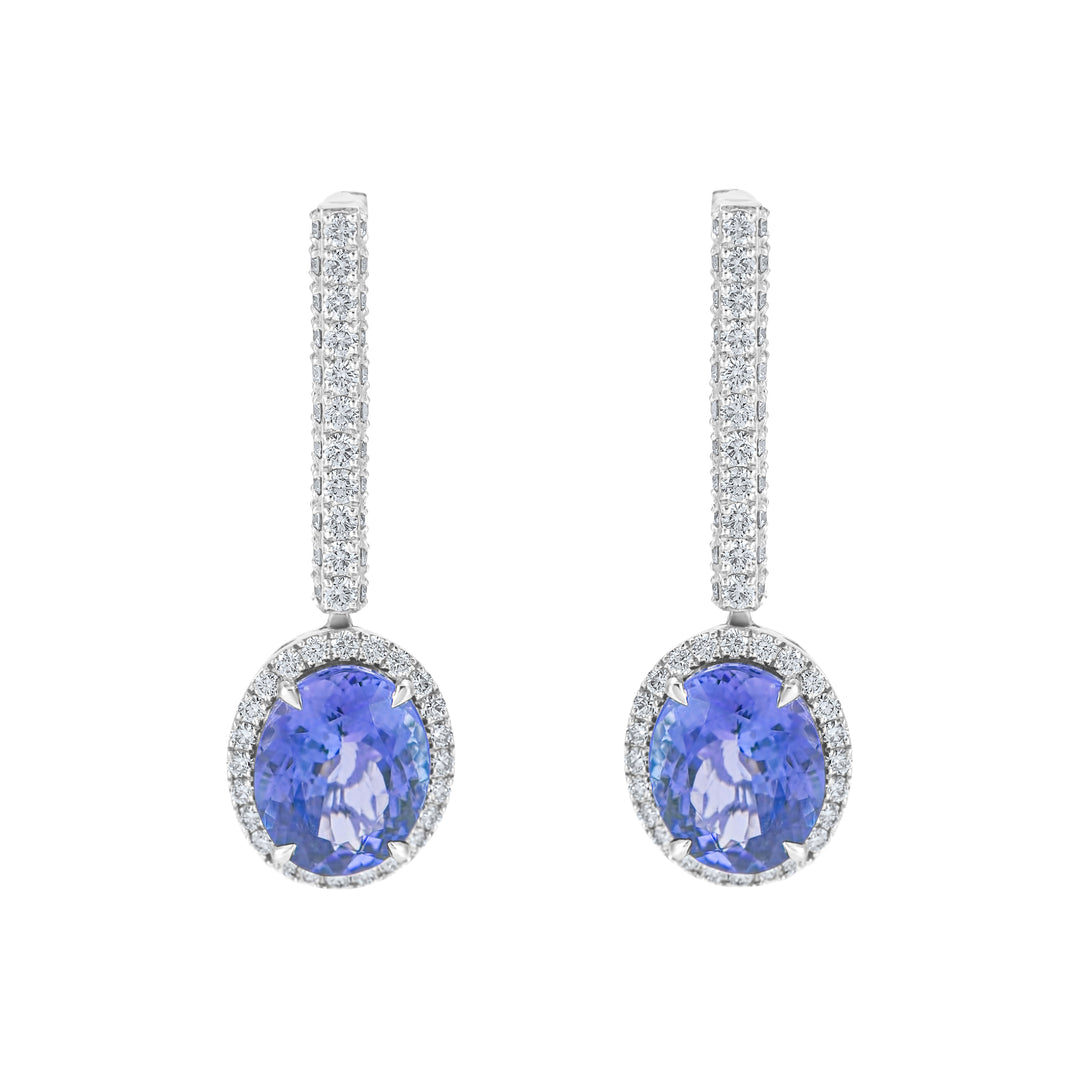 18K White Gold Tanzanite Earring