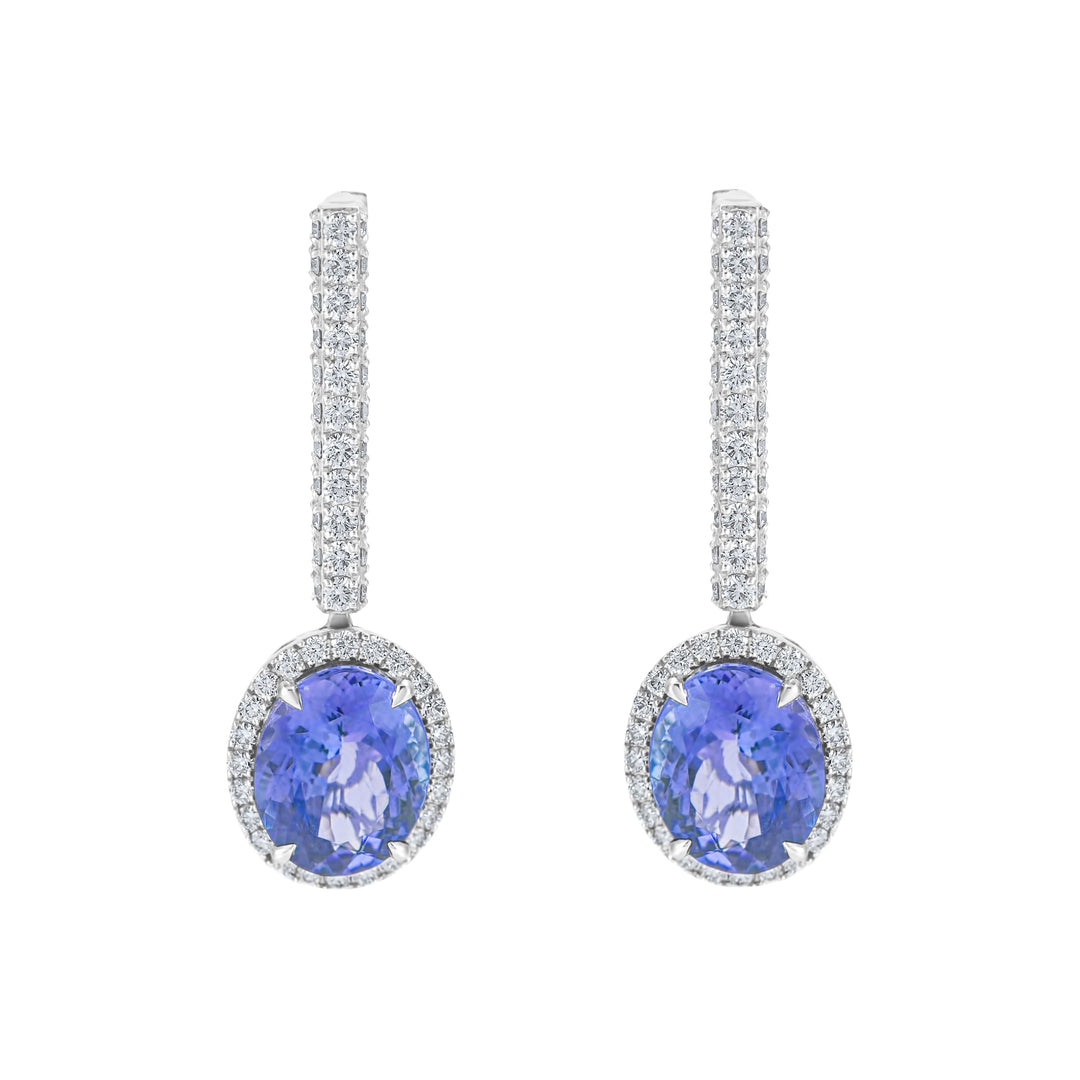 18K White Gold Tanzanite Earring