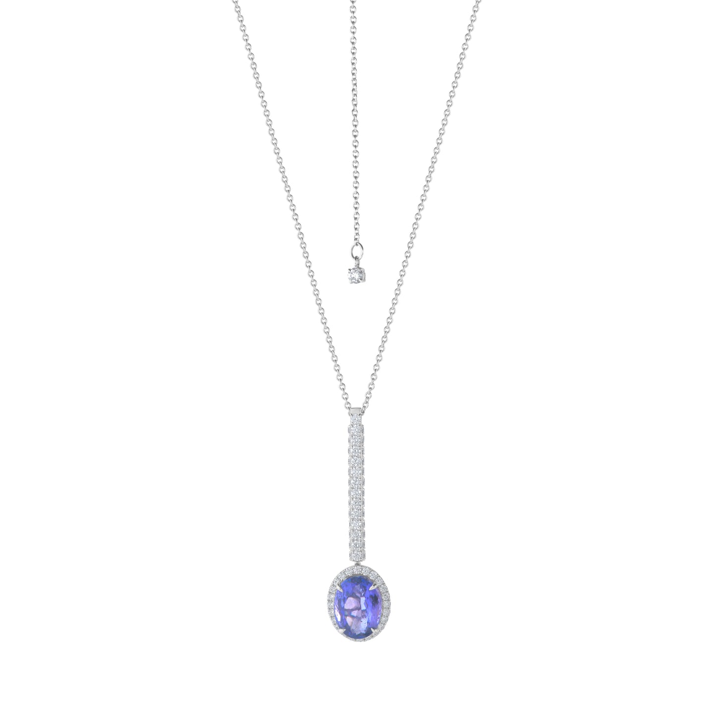 Colar Tanzanita em Ouro Branco 18K
