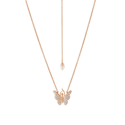 Colar Highest Self/Eu superior ajustável Ouro Rose e Diamontes 