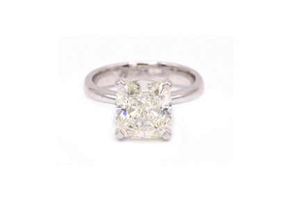 18K White Gold 5ct Cushion Enagment Ring